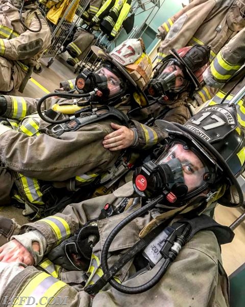 Captain Vigliotti, Lieutenant Bradshaw & Firefighter Fry. Air consumption testing 
1/22/17 