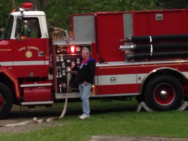 Chief Jack Keher manning the pump