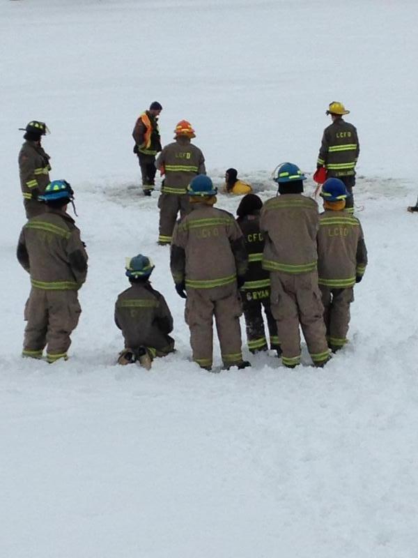 Ice rescue drill
