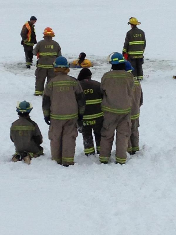 Ice rescue drill 
